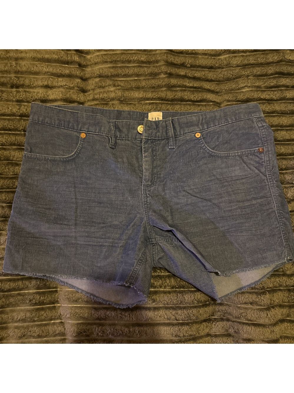 Women's GAP Blue Corduroy Frayed Hem Shorts Size 14